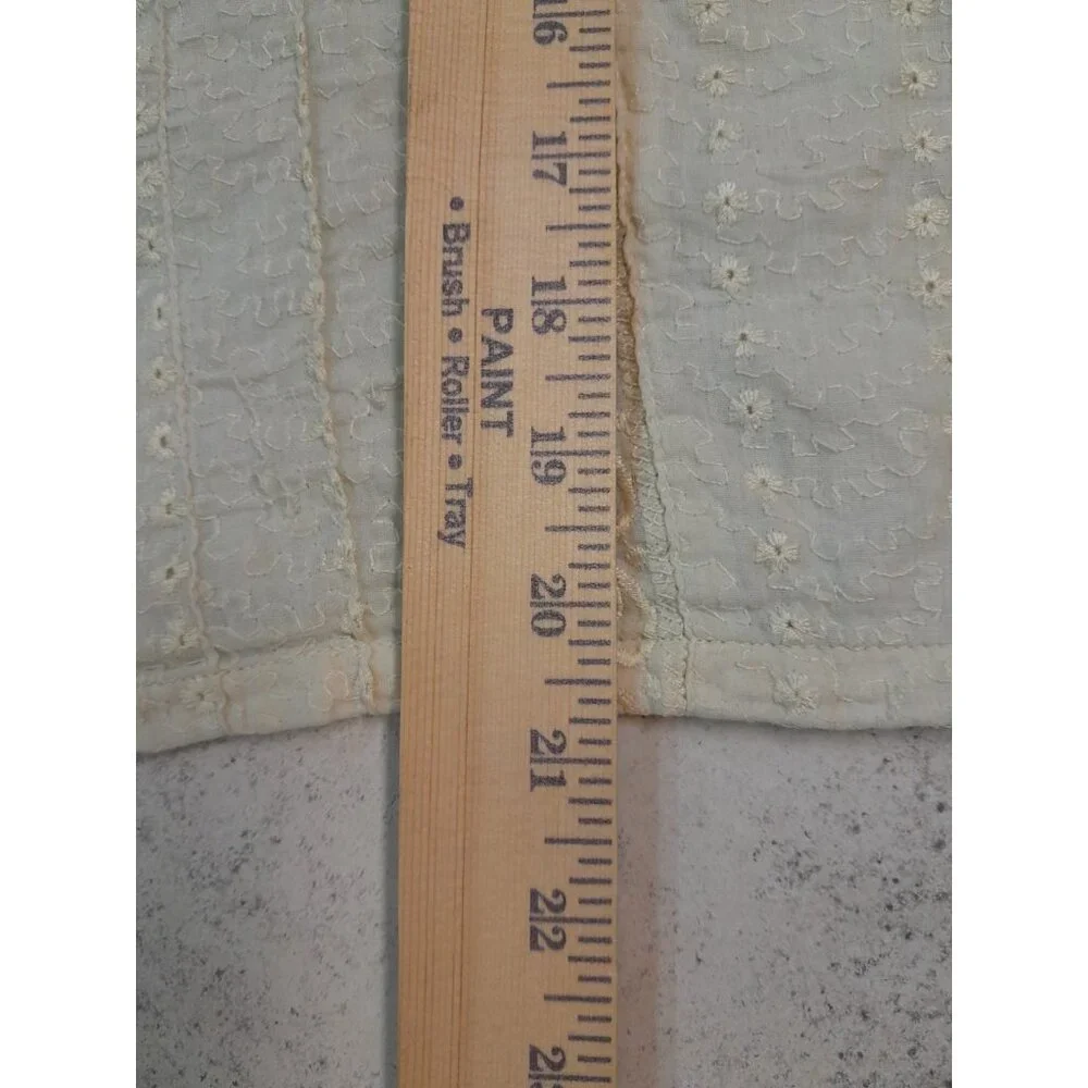 Womens Boho Embroidered Cottagecore Prairie Romantic Sz XL Blouse Antique White - Picture 7 of 8